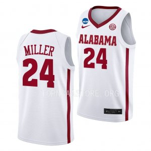 Men's Alabama Crimson Tide #24 Brandon Miller 2023 March Madness NCAA White College Basketball Jersey 2403IBNB2